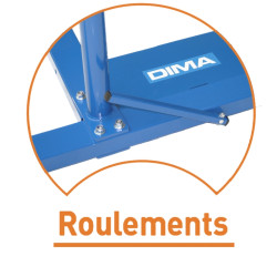Free-standing uneven bars with rollers and mattress