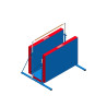 Free-standing uneven bars with rollers and mattress