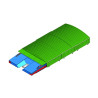 Integral shed on fixed wheels for international pole-vault landing system  8.60 x 6.70 m