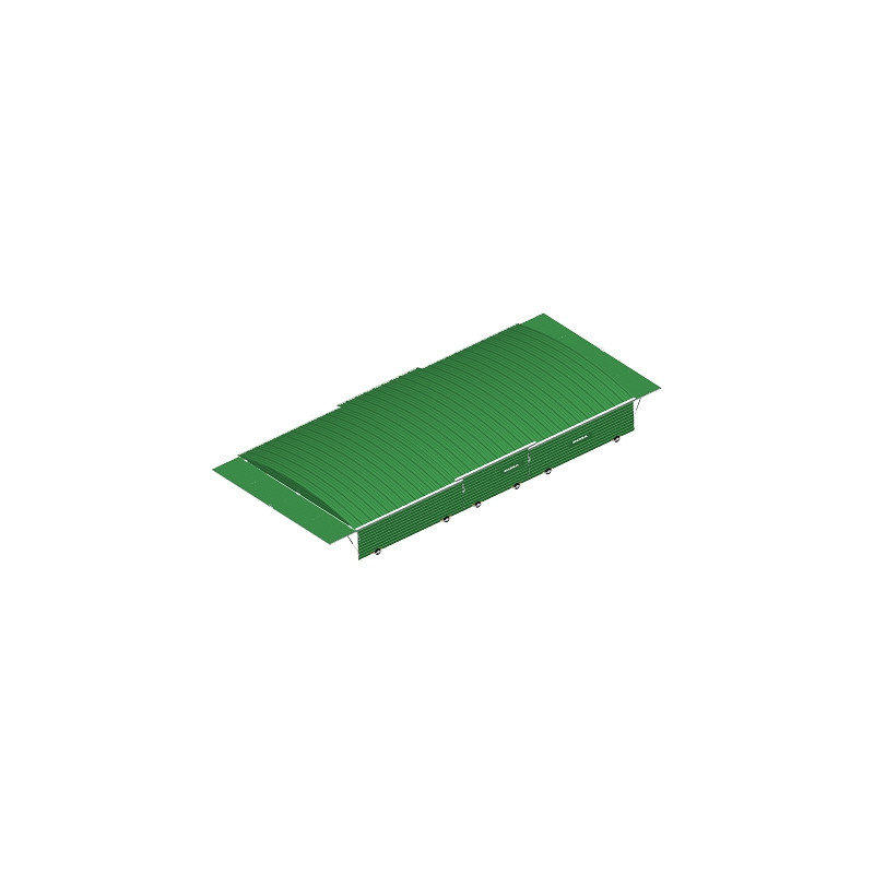 Shed on fixed wheels for meeting double-front pole-vault landing system 10.60x5.60m