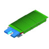 Shed on fixed wheels for meeting double-front pole-vault landing system 10.60x5.60m